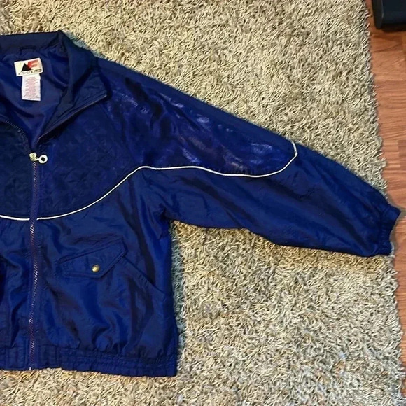 Vintage Active Frontier Men's Large Nylon Windbreaker Jacket - Retro Blue - Picture 2 of 9